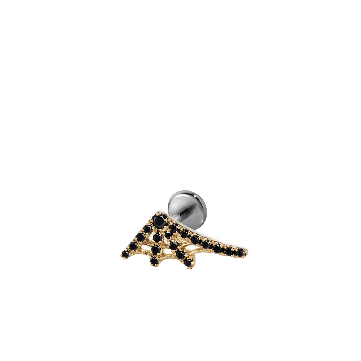 Black Diamond Web Threaded Stud Earring With Titanium Backing