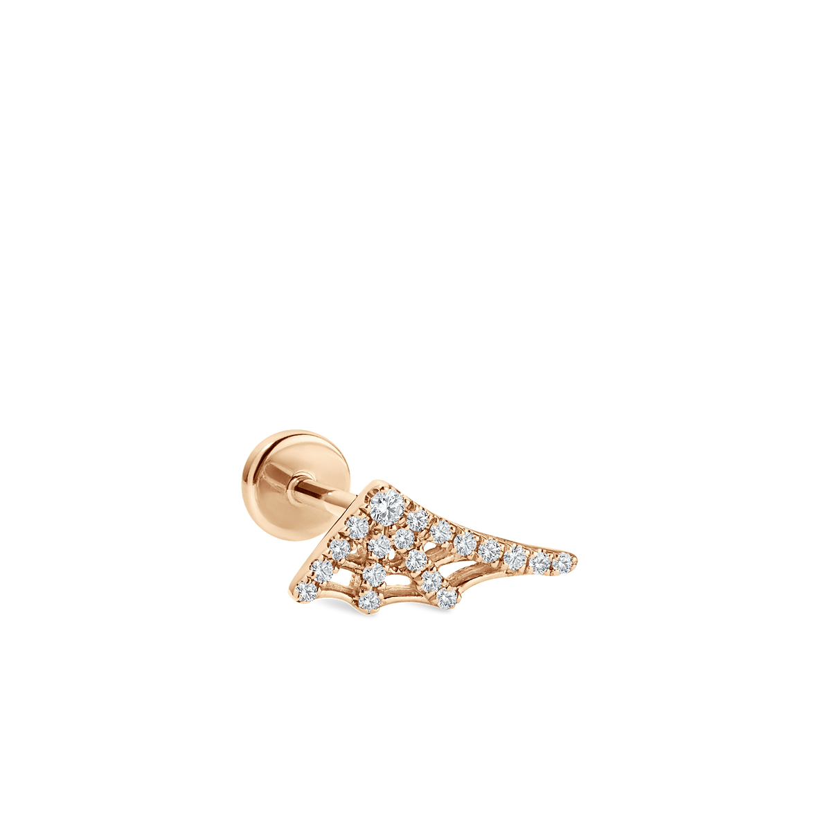 Diamond Web Threaded Stud Earring