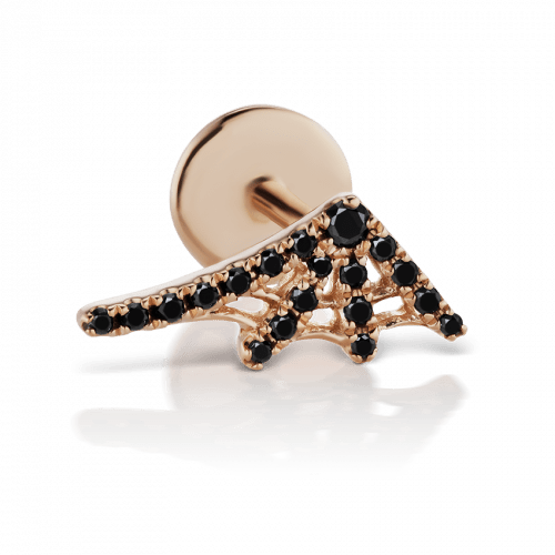 Black Diamond Web Threaded Stud Earring With Titanium Backing