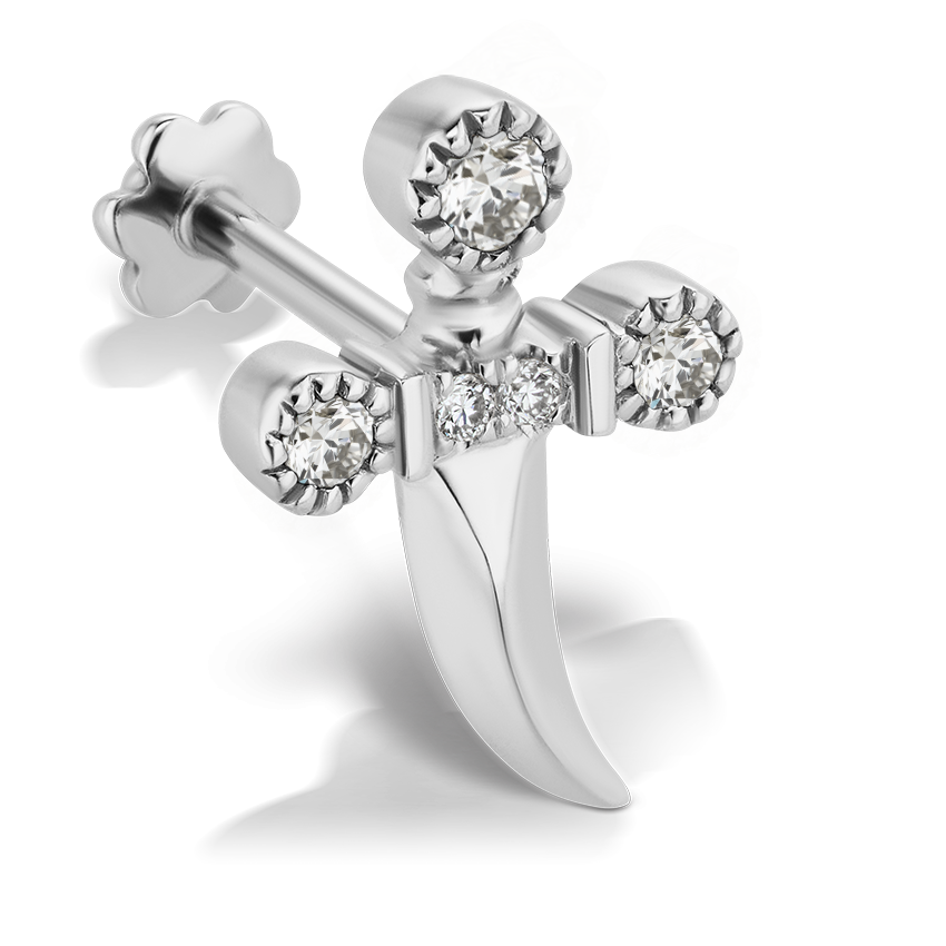 Diamond Dagger Threaded Stud With Titanium Backing