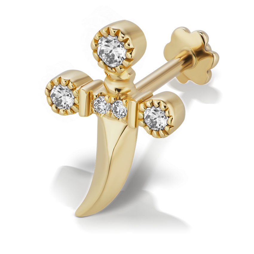 Diamond Dagger Threaded Stud With Titanium Backing