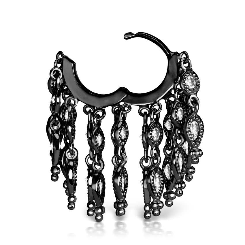 Diamond Tassel Eternity Hoop Earring