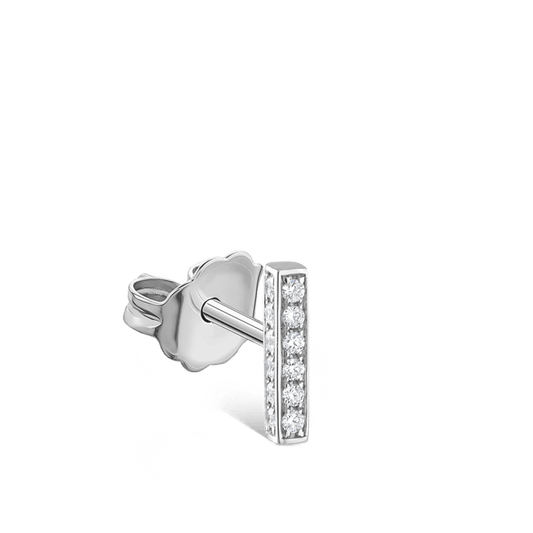 Square Diamond Pavé Bar Stud Earring