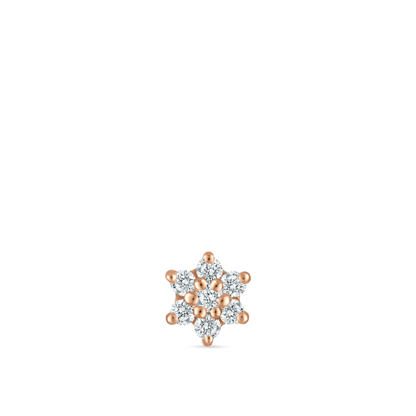 Diamond Flower Stud Earring