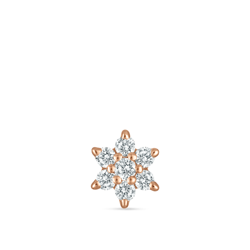 Diamond Flower Stud Earring