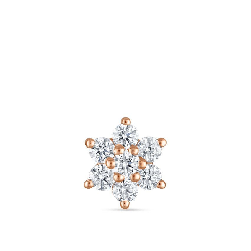 Diamond Flower Stud Earring