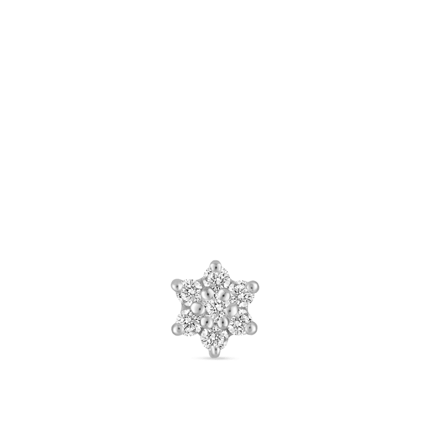 Diamond Flower Stud Earring