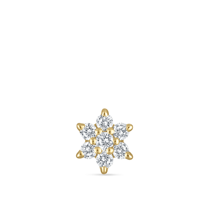 Diamond Flower Stud Earring