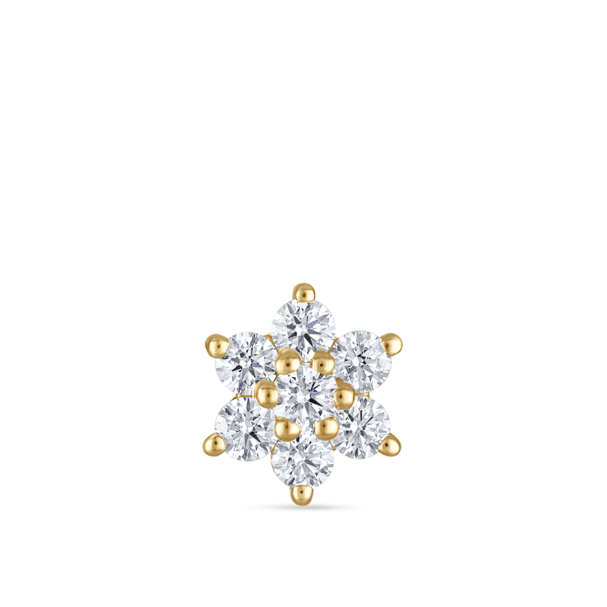 Diamond Flower Stud Earring