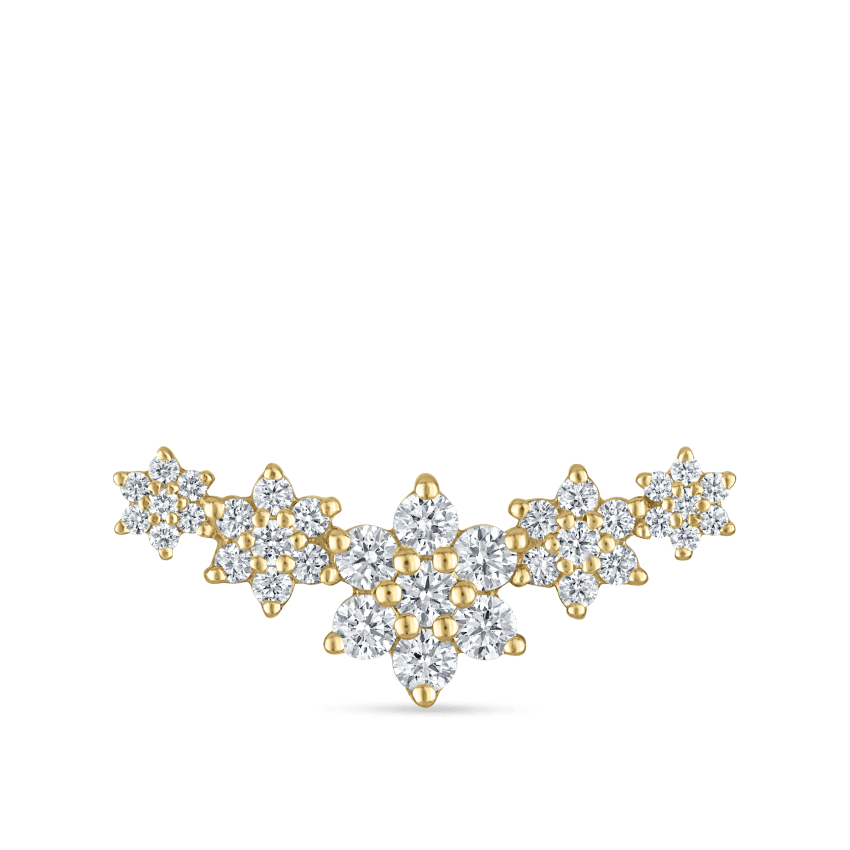 Diamond Five Flower Garland Stud Earring