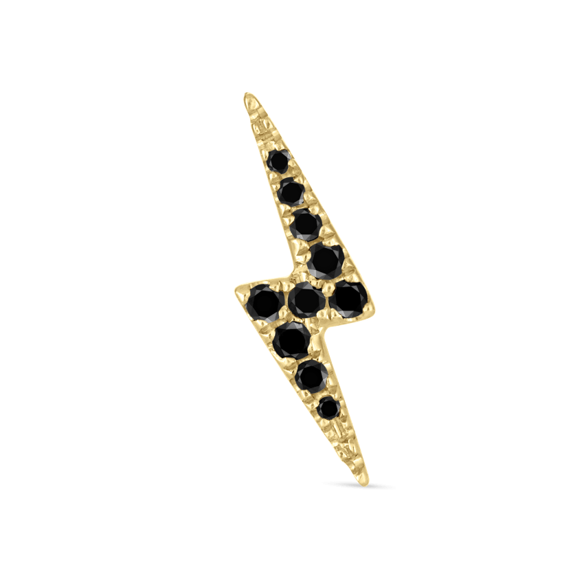 Black Diamond Lightning Bolt Stud Earring
