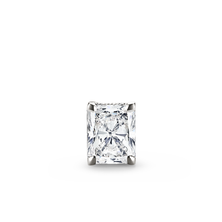 Radiant Diamond Engraved Stud Earring