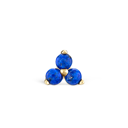 Lapis Trinity Stud Earring