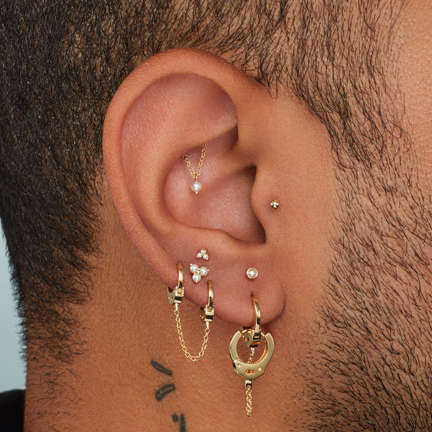 Natural Pearl Threaded Stud Earring