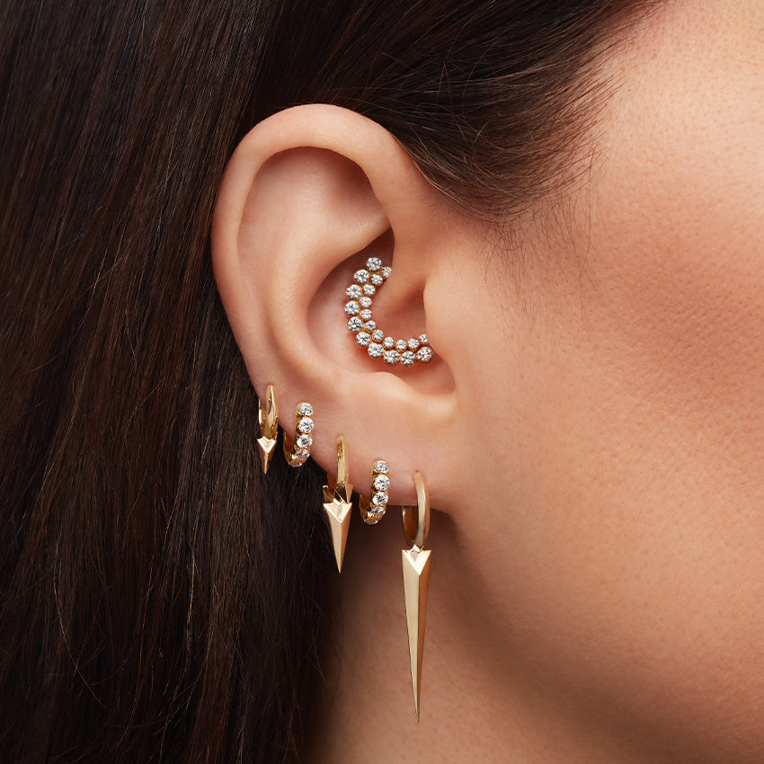 Invisible Diamond Apsara Hoop Earring