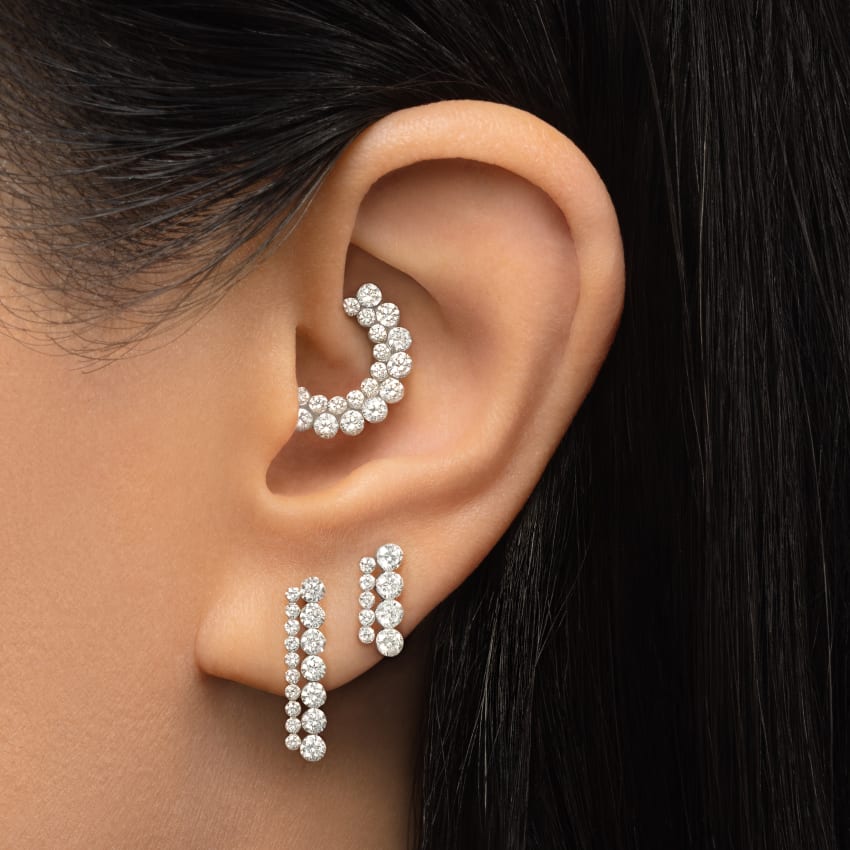 Invisible Diamond Apsara Hoop Earring