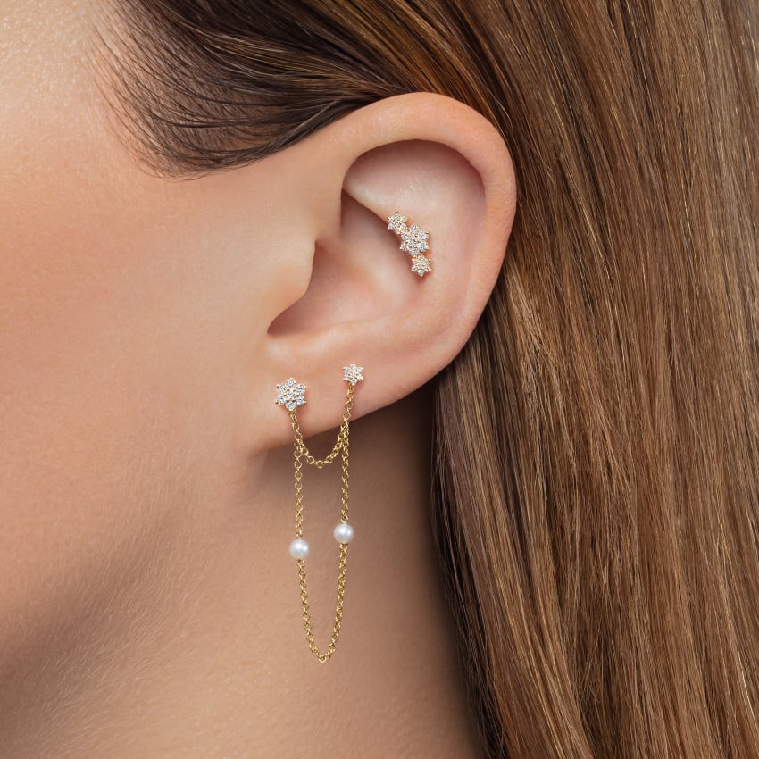 Double Pearl Chain Connecting Charm
