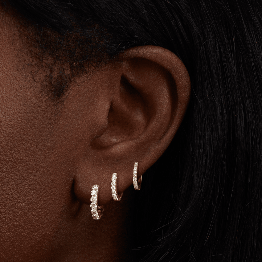 Invisible Set Diamond Eternity Hoop Earring