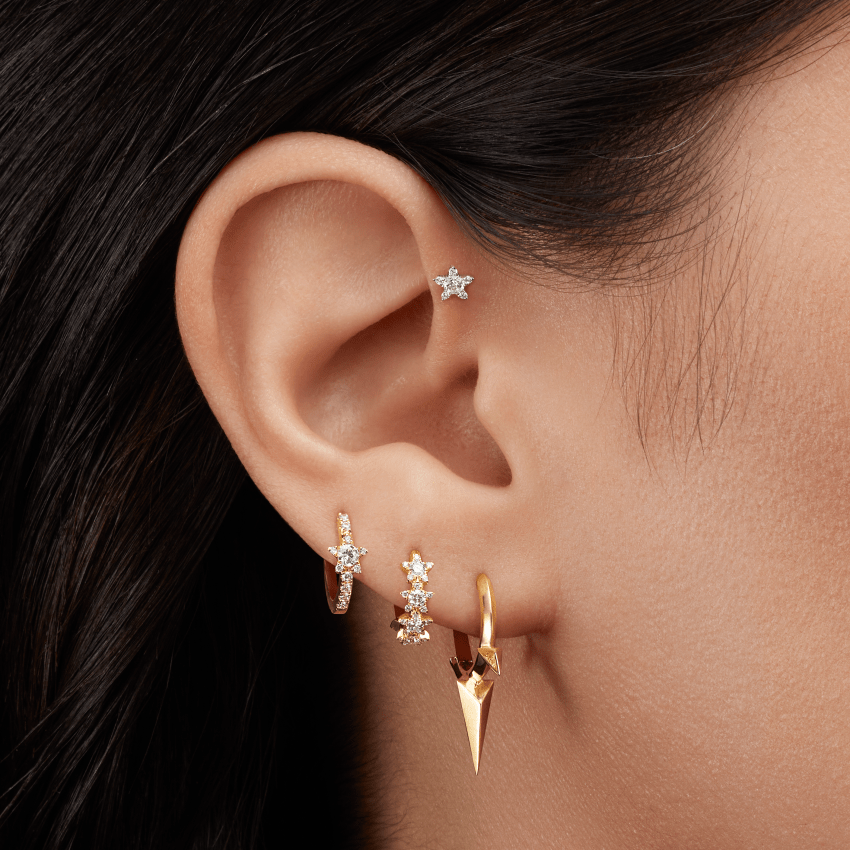 Diamond Constellation Eternity Hoop Earring