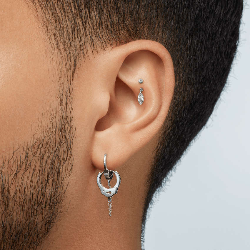 Handcuff Hoop Earring with Medium Chain