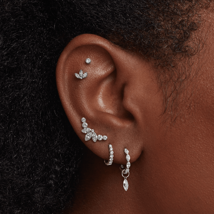 Invisible Set Diamond Eternity Hoop Earring