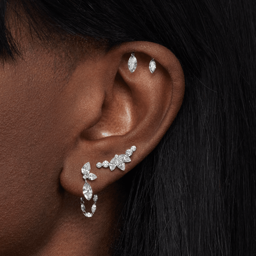 Marquise Pear Diamond Echo Stud Earring