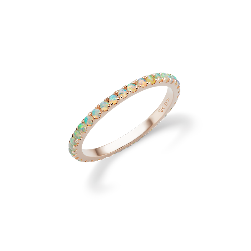 Opal Eternity Finger Ring