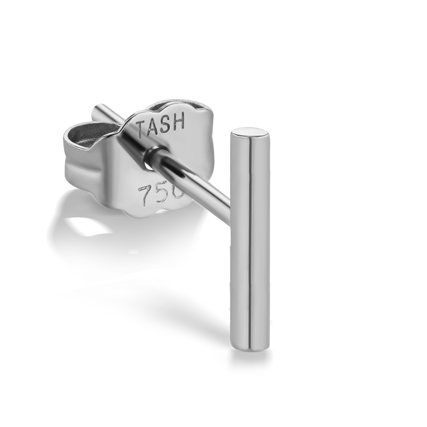 Polished Round Bar Stud Earring