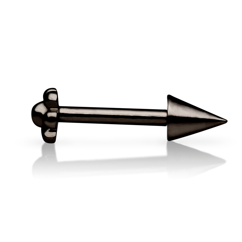 Short Spike Threaded Stud Earring With Titanium Backing