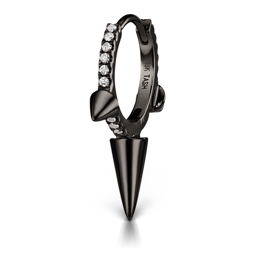 Triple Long Spike Diamond Eternity Hoop Earring