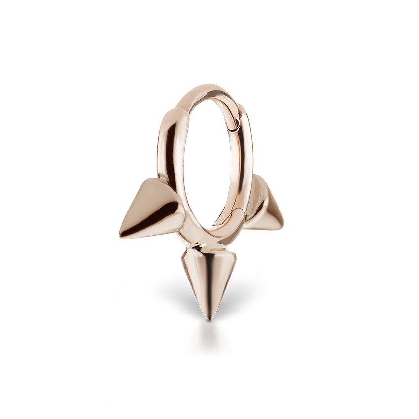 Triple Short Spike Hoop Earring