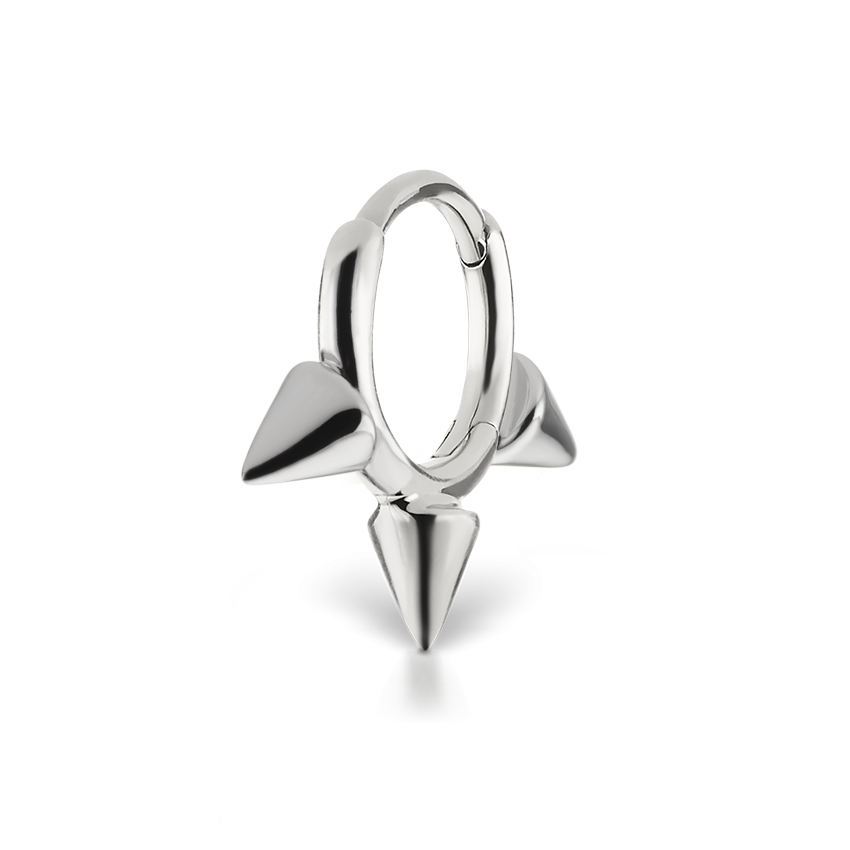 Triple Short Spike Hoop Earring