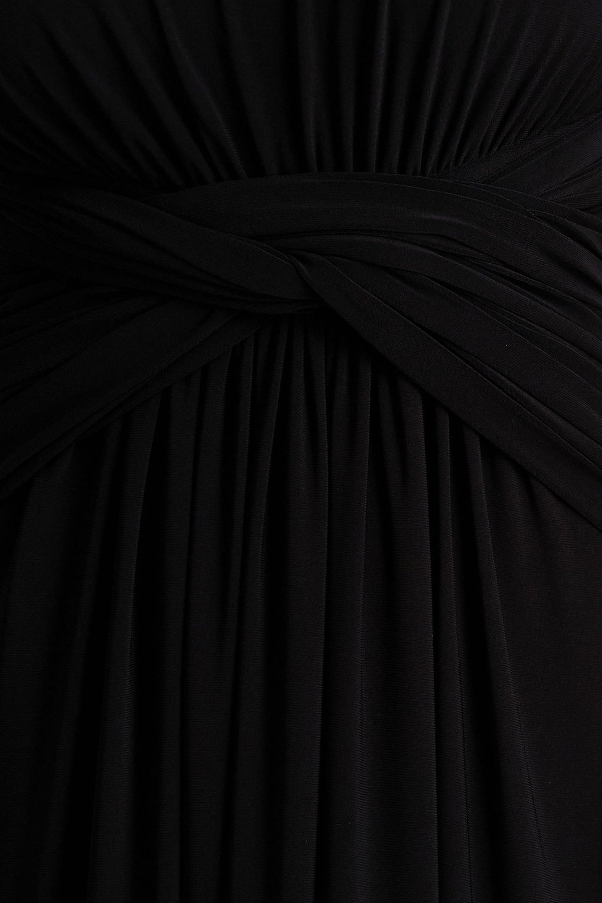 Estrella | Black High-Neck Maxi Dress With Ruched Detailing