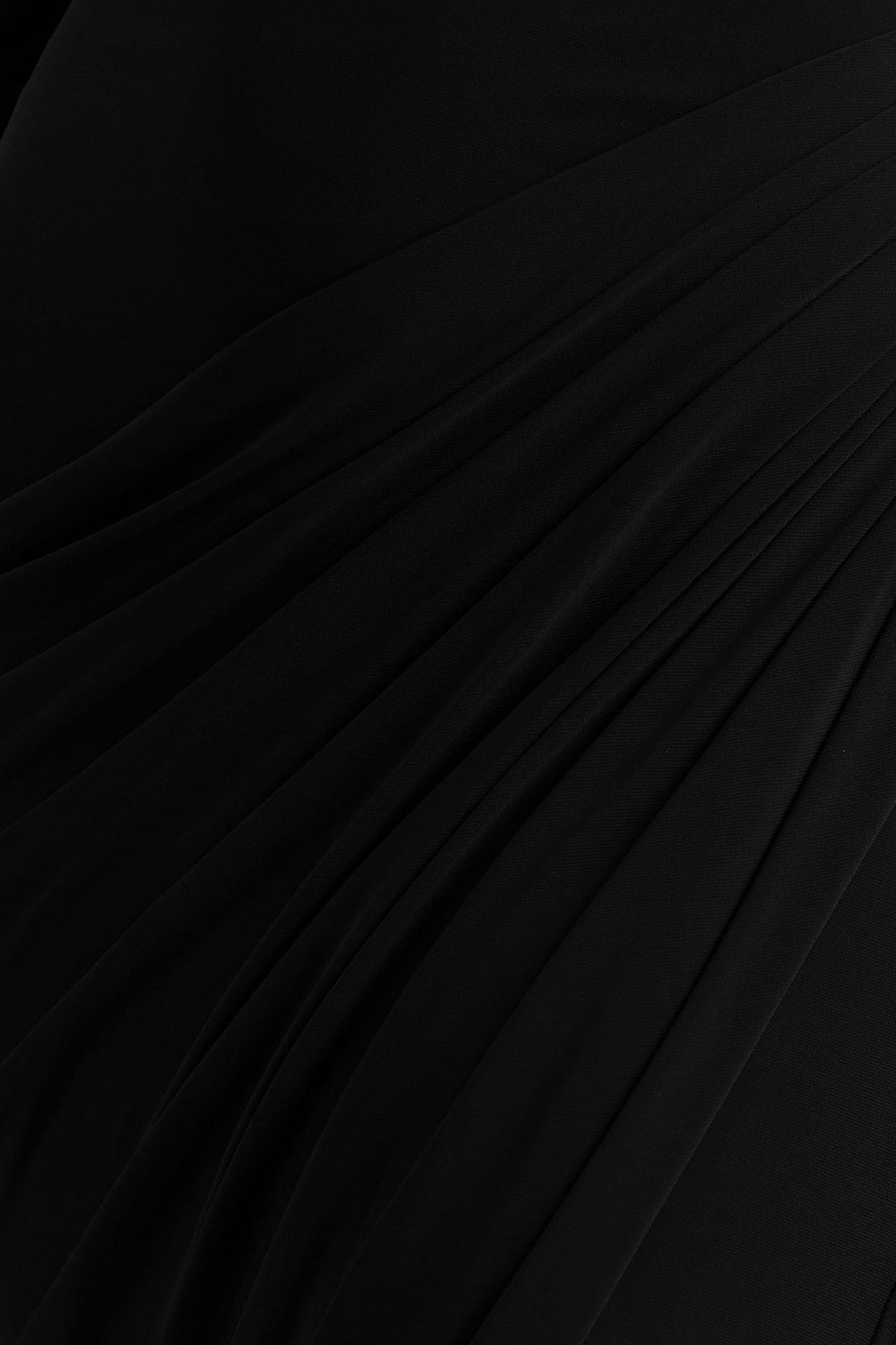 Betsy | Black High-Neck Maxi Dress With Front Split And Ruched Detailing