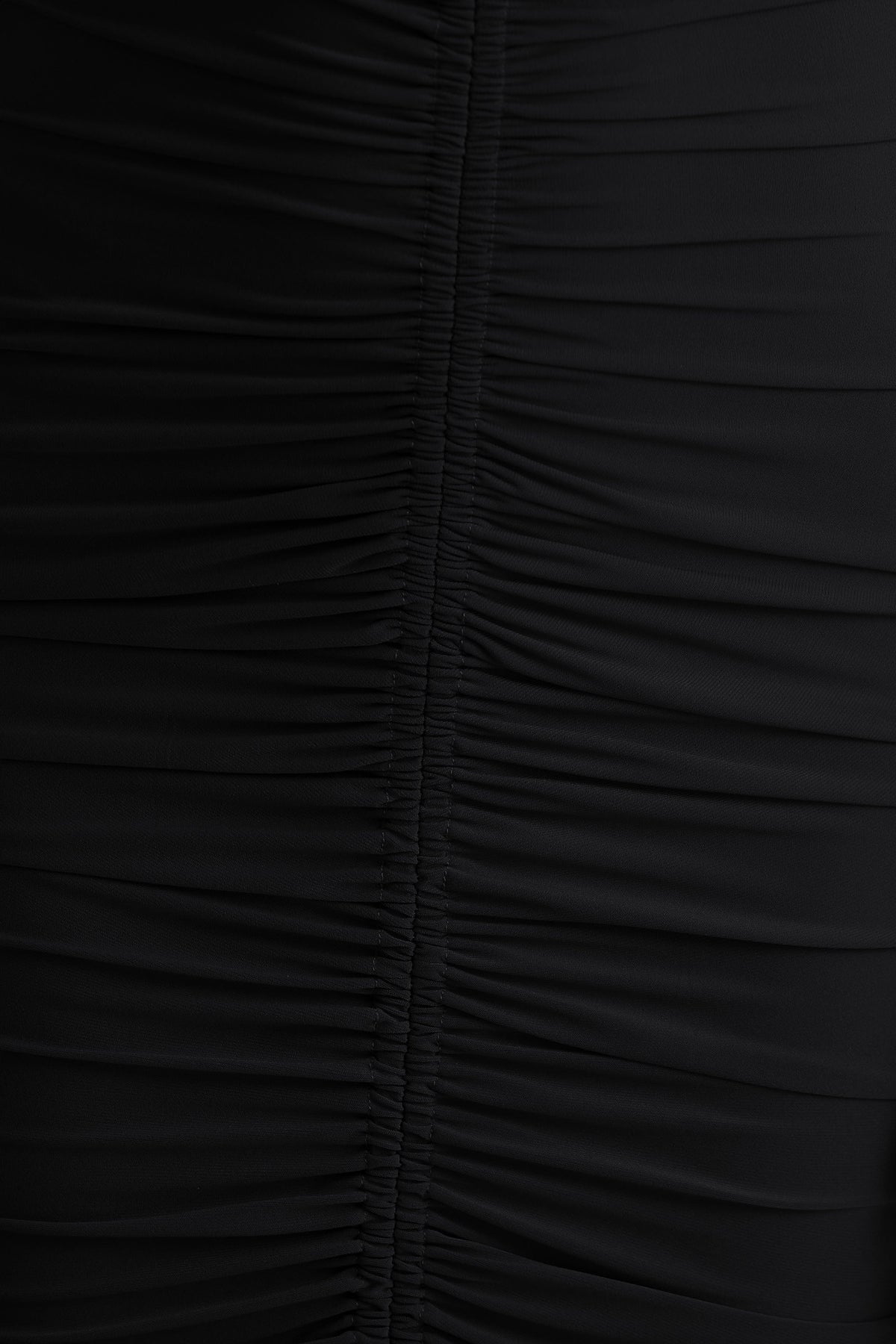 Jewel | Black Plunge-Neck Maxi Dress With Front Split and Ruched Detailing