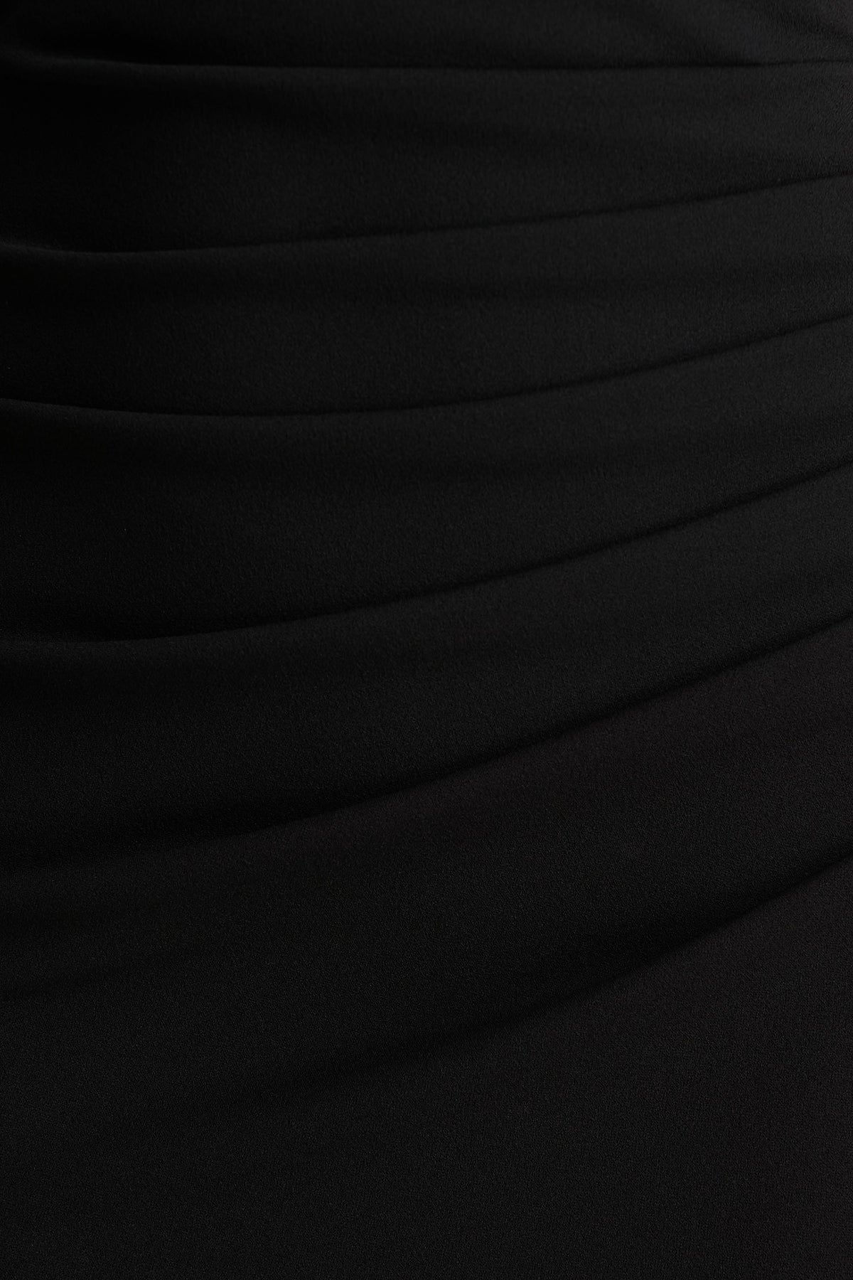 Leah | Black Asymmetric-Neck Midi Dress With Cape-Sleeve