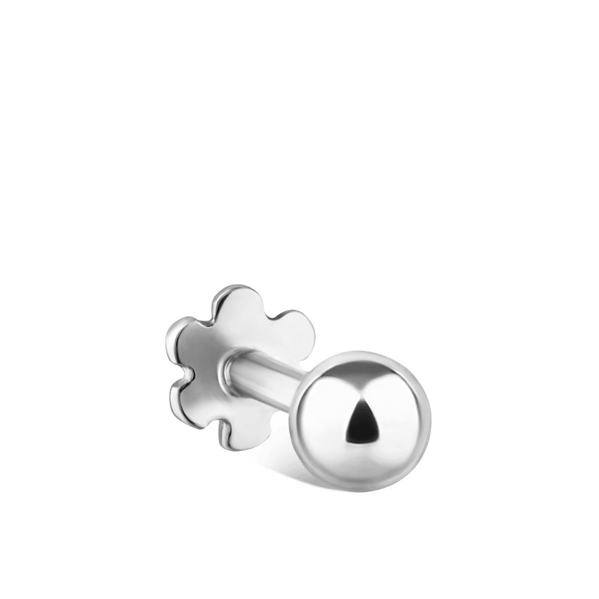 Ball Threaded Stud Earring With Titanium Backing