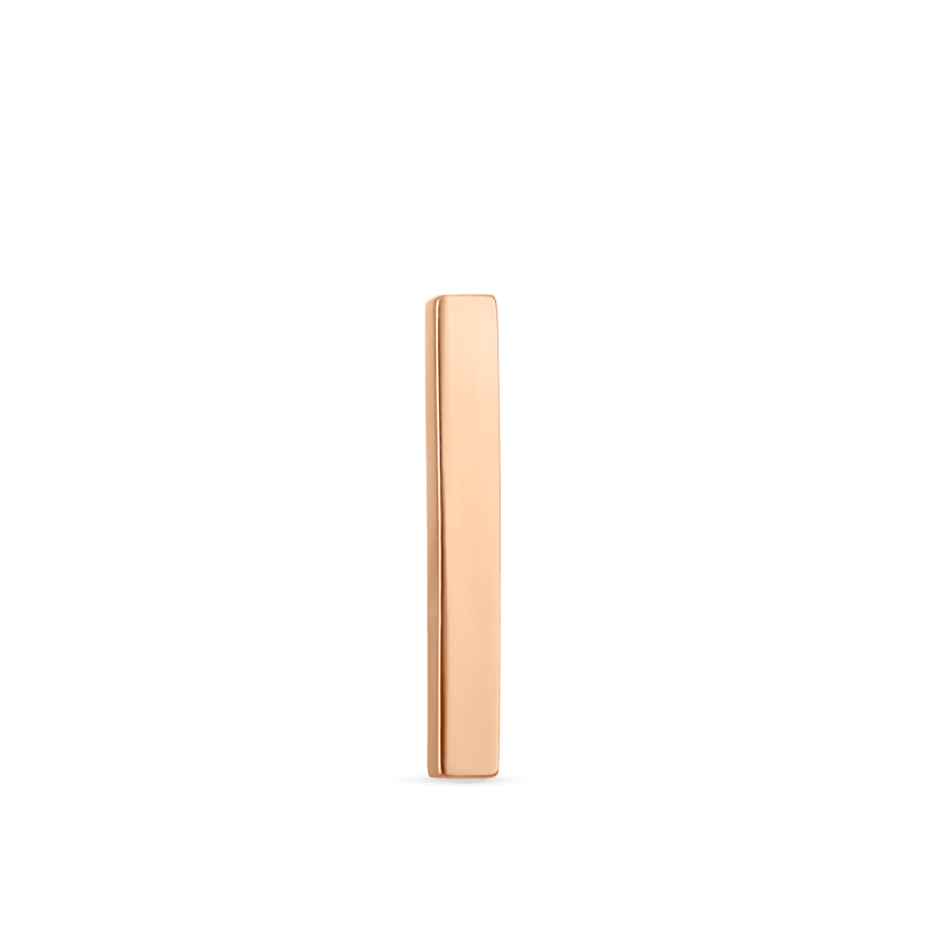 Polished Square Bar Threaded Stud Earring With Titanium Backing