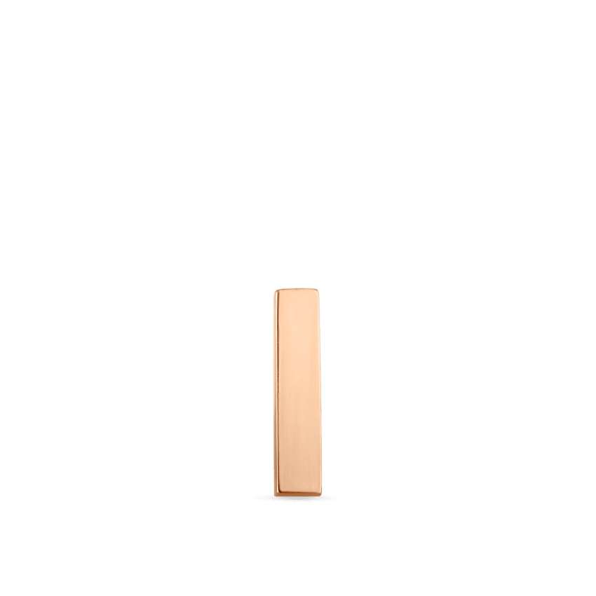 Polished Square Bar Threaded Stud Earring With Titanium Backing