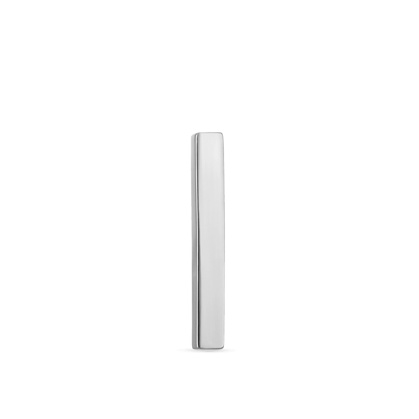 Polished Square Bar Threaded Stud Earring With Titanium Backing