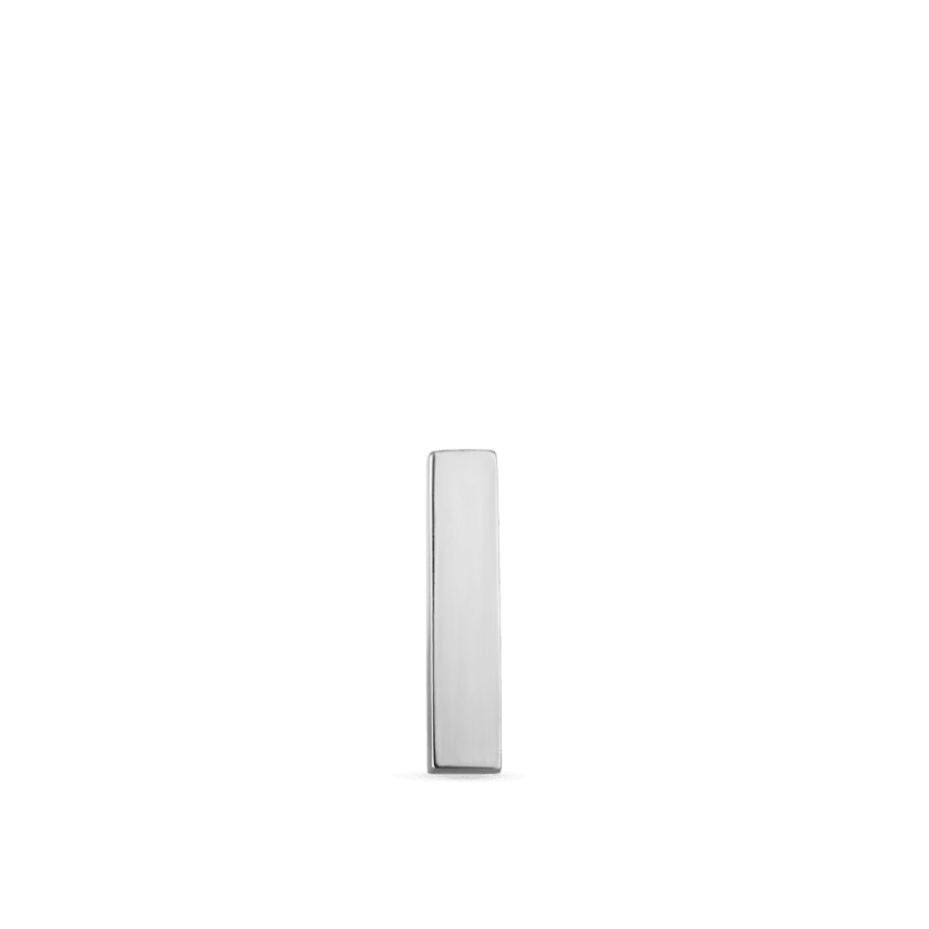 Polished Square Bar Threaded Stud Earring With Titanium Backing