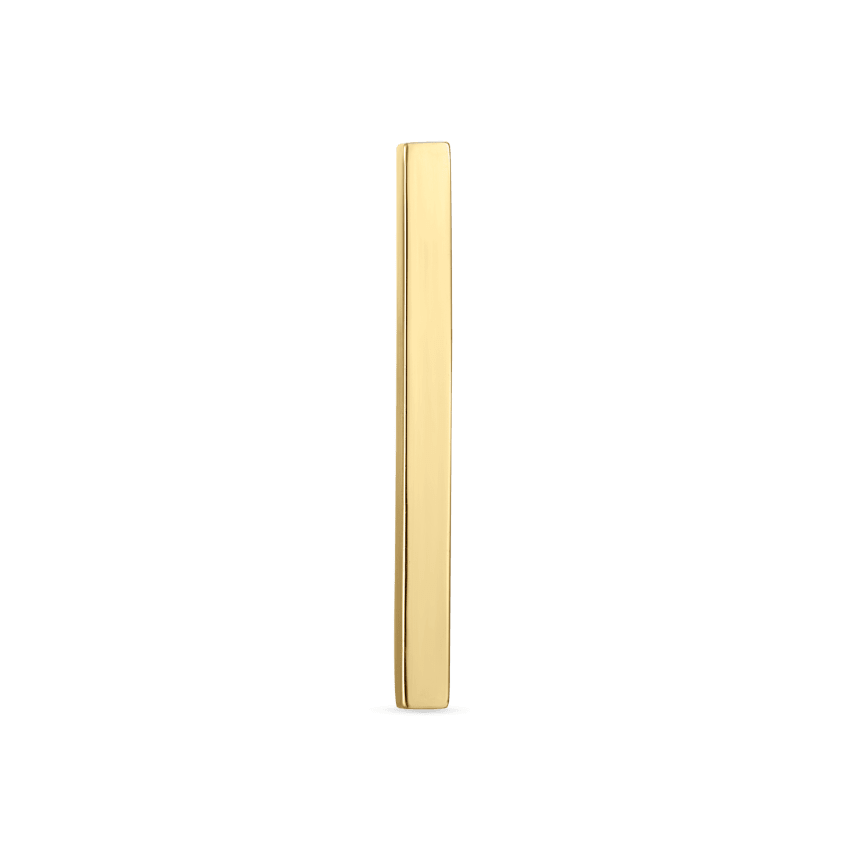 Polished Square Bar Threaded Stud Earring With Titanium Backing