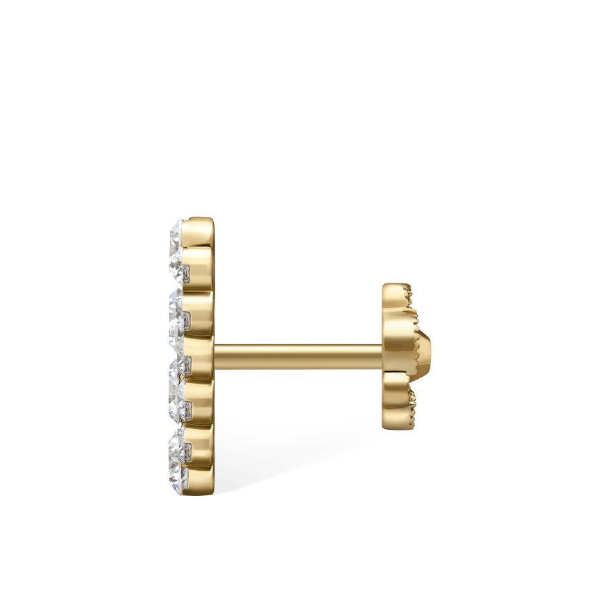 Invisible Set Diamond Apsara Bar Threaded Stud Earring