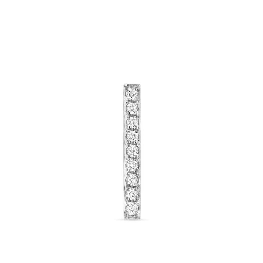 Square Diamond Pavé Bar Threaded Stud Earring With Titanium Backing