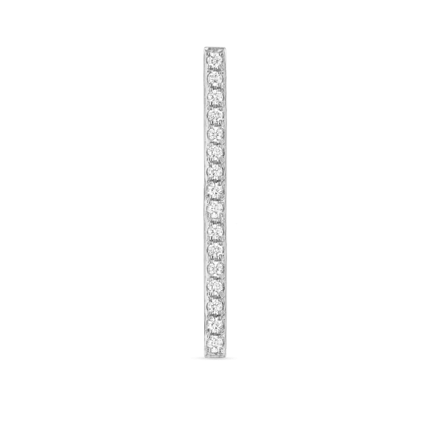 Square Diamond Pavé Bar Threaded Stud Earring With Titanium Backing
