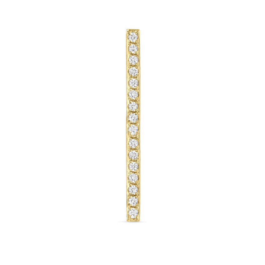 Square Diamond Pavé Bar Threaded Stud Earring With Titanium Backing