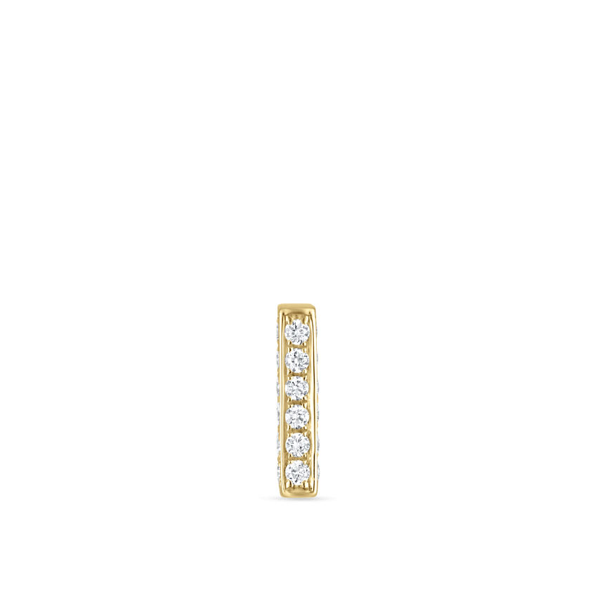 Square Diamond Pavé Bar Threaded Stud Earring With Titanium Backing