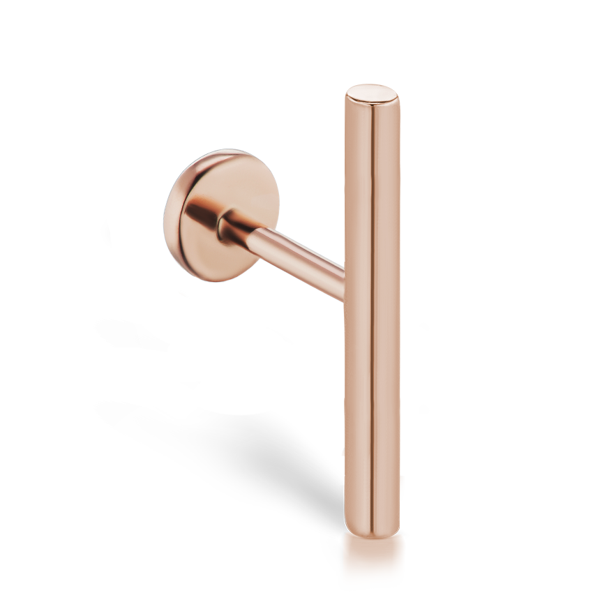 Polished Round Bar Threaded Stud Earring With Titanium Backing