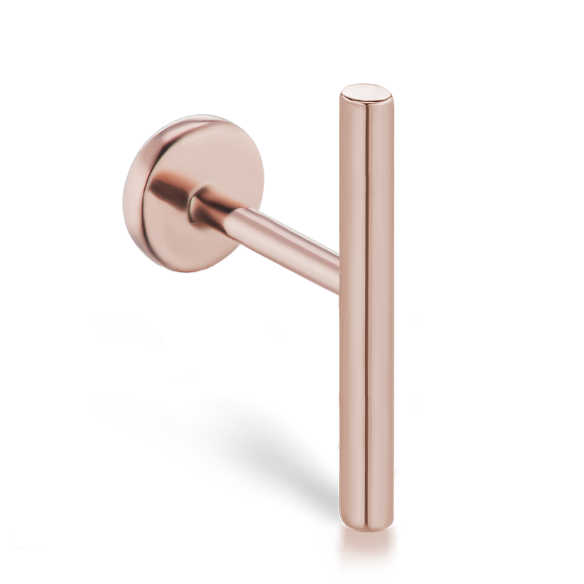 Polished Round Bar Threaded Stud Earring With Titanium Backing