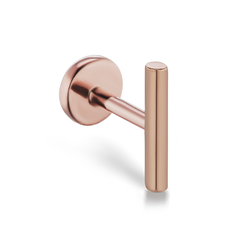 Polished Round Bar Threaded Stud Earring With Titanium Backing